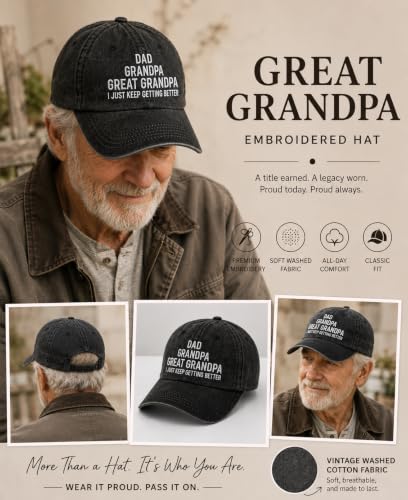 Image of Philysonic Great Grandpa Hat-Grandpa Baseball Cap Great Grandpa Gifts