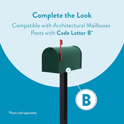 Image of Gibraltar E1600GAM Elite Post-Mount Mailbox, Large, Green Steel - Quantity 1