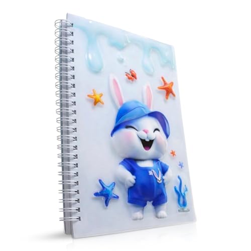 Carnet à spirales A5 pour enfants, carnet de notes d'école avec couverture brillante 3D