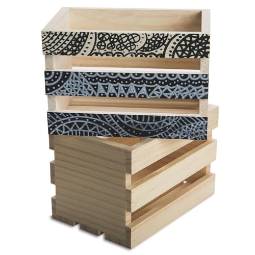 S&S Worldwide-WD7616 Small Wood Crates (Pack of 6) , 6inx4inx4in