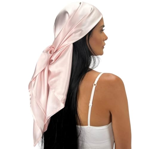 Mulberry Park Silks 100% Mulberry Silk Head Scarf Large 36' - 19 Momme Women's Hair Wrap for...