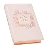 KJV Holy Bible, Giant Print Standard Size Red Letter Edition, Thumb Index Tabs & Ribbon Marker, King James Version, Vegan Leather, Pink, 14 pt. Type