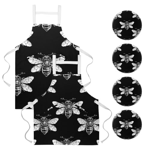 Tabliers de cuisine imperméables Classic Art avec poches lot de 2 pour homme femme
