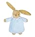 TROUSSELIER - Doudou avec Hochet - Lapin "Nid d'Ange" - 20 cm de haut - Classique Chic - Idéal Cadeau de Naissance - Lavable en Machine - Colori Bleu Ciel