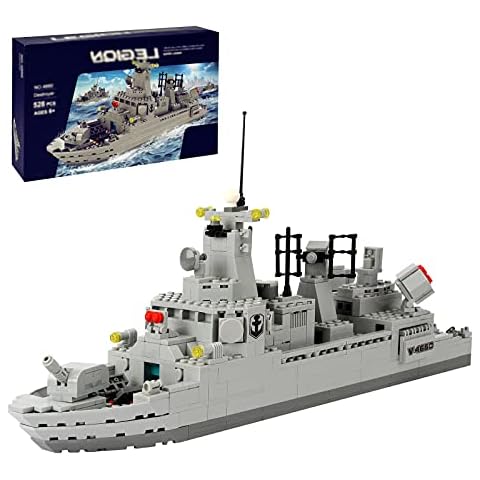 Juego de bloques de construcción de barcos militares de 528 piezas de SUNHABI Cover