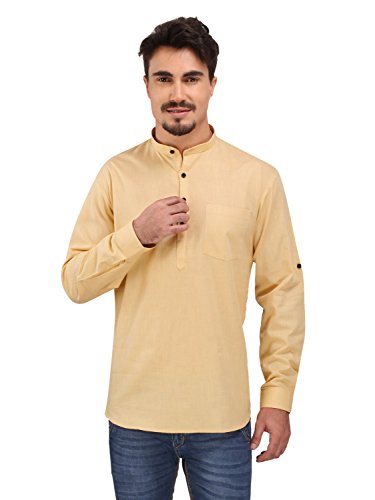 Image of Rajubhai Hargovindas Men's Linen Straight Short Kurta