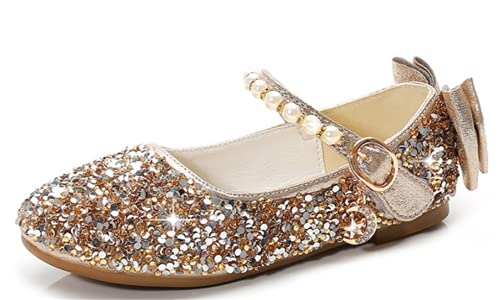 Kwelt Enfants Chaussures Bowknot comme Cadeau d'anniversaire Filles Paillettes Princesse Chaussures Enfants Bowknot Chaussures Princesse Cristal Chaussures Plates Cover