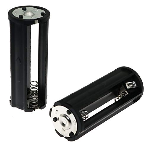 image for E-outstanding AAA Battery Holder 2PCS Black Cylindrical 3x1.5V AAA Pla