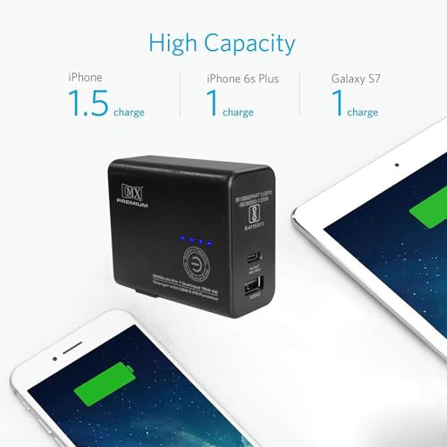 Image of MX 5000mAh 2-in-1 Powerbank with Wall Charger| Dual USB Ports | Portable Fast Charging for iPhone, Android & USB Devices | Compact Travel-Friendly Charger