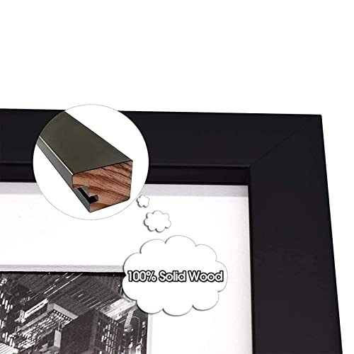 Golden State Art, 4X6 Double Picture Frame In Black - 8X10 Collage Frame, Solid Wood With Tempered Glass - Horizontal And Vertical Formats For Wall And Tabletop, 1 Pack #TOP1