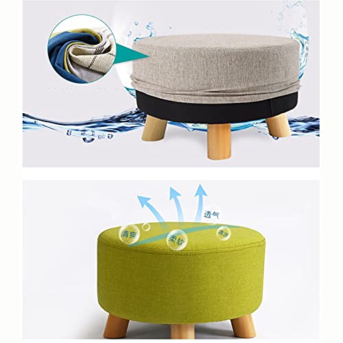 Ottoman en bois massif et tabouret rond de qualité supérieure - 6