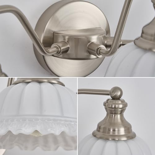 Image of XIEDUN Brushed Nicke 3 Light Vanity Light Bathroom Vanity Light Fixture
