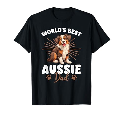 Australian Shepherd Red Tri Dog World's Best Aussie Dad T-Shirt