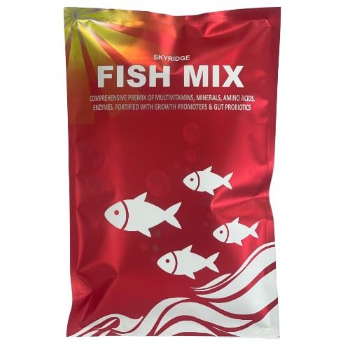 SKYRIDGE Fish Mix Nutritional Premix for Fish - 5 Kg | Made of Vitamins, Minerals, Probiotics, Enzymes, Liver Protection & Bone Health | Faster Growth & Better Immunity | Perfect PREMIX for Daily USE-image-47
