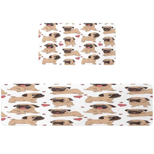 Tapis de cuisine anti-glisse lavable bouledogue mignon - 2