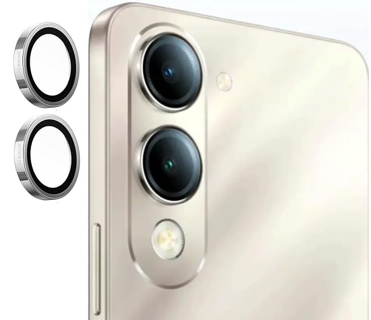 Image of [2 Pack Camera Lens Protector for Vivo T4 Lite 5G Tempered Glass Metal Camera Rings / /Anti-Scratch /Case Friendly [Silver]
