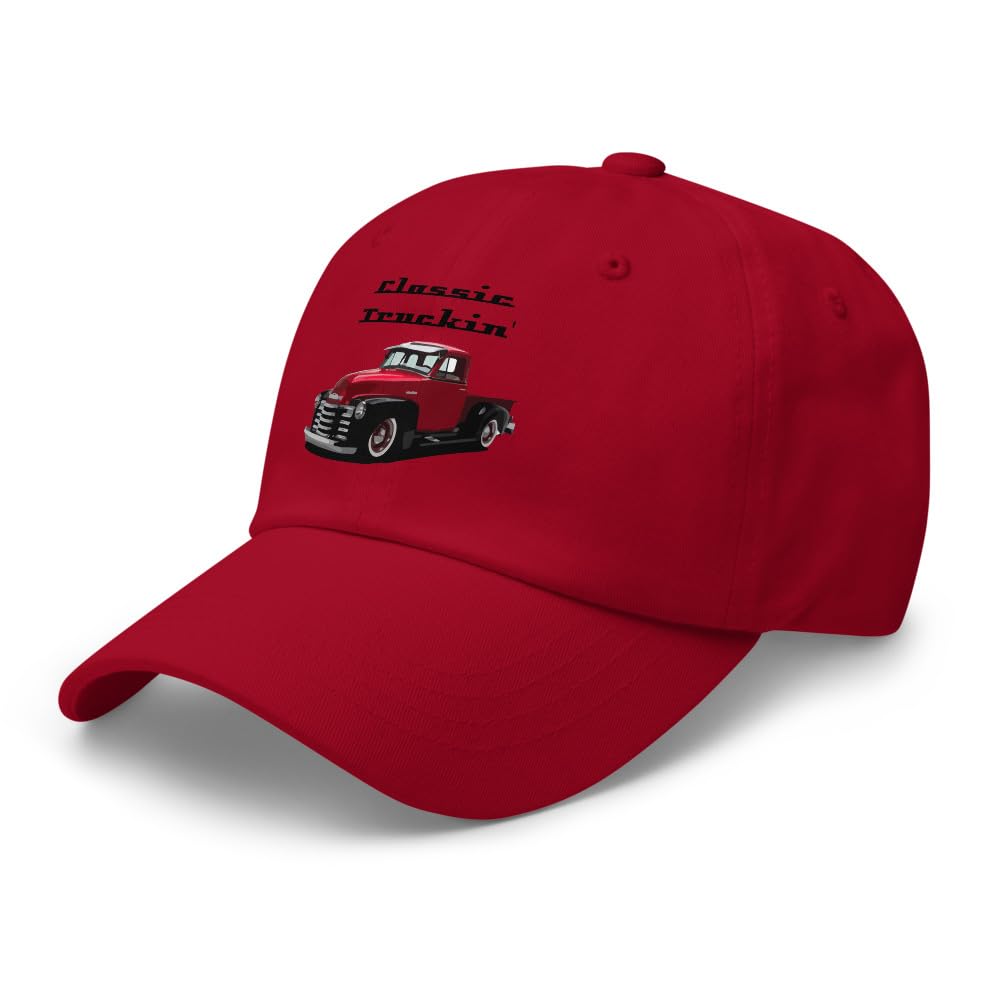 1951 Chevy 3100 Pickup Classic Vintage Truck Dad Hat – Retro Red Lowrider regulowana czapka z daszkiem