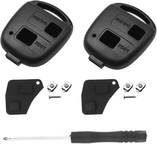 SLshiBo 2 Pièces Coque Télécommande Toyota 2 Boutons Boitier Clef Voiture Coque de Clé Sans Lame Compatible avec Toyota Yaris Rav4 Corolla Avensis Echo...