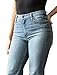 Kimes Ranch Women's Olivia Casual Western High Rise Waist Stove Pipe & Wide Leg Raw Hem Light Wash Denim Jeans, 8-34