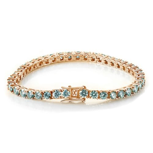 Bracelet tennis moissanite femme résistant en argent S925 diamant bleu