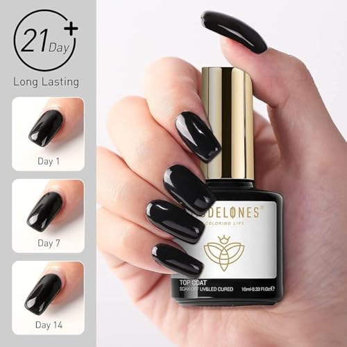 Modelones Top Coat 10ml No Wipe Top Coat Gel UV, Überlack UV LED Gellack Gel Nagellack Polish für Gelnägel Nail Art Manicure