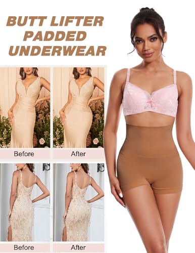 Image of Zimi Collection Tummy Control High Waist Butt Lifter Panties Padded Underwear for Women Hip Enahncer Body Shaper Boyshort