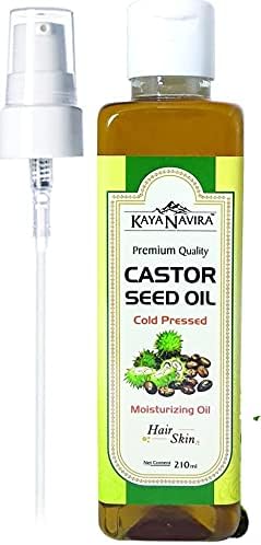 KAYA NAVIRA Castor oil 210 ml - Cold Pressed For Hair and Skin - Ideal for Beard Growth - Perfect for Eyelashes and Eyebrow Growth