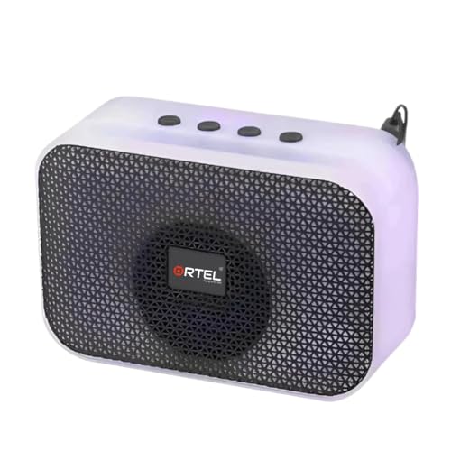Image of ORTEL PULSEPOD Wireless Portable Speaker 5W with RGB Lights & BT Mic | Bluetooth 5.3 | Stereo Audio | USB, AUX, TF Card | Travel Friendly | 4-5 Hours* Playback | Multi Colour