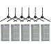 Cfty Accessoires pour Aspirateurs Brosse latérale 6 pcs + Filtre 5pcs Compatible avec Lidl Silvercrest SSR 3000 A1 Accessoires aspirateurs robotiques Pièce détachée de Remplacement de l'aspirateur