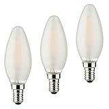 mueller della luce 400292 set a + +, set di retro led a forma di candela sostituisce 40 w, vetro, 4 w, e14, argento, 3.5 x 3.5 x 10 cm