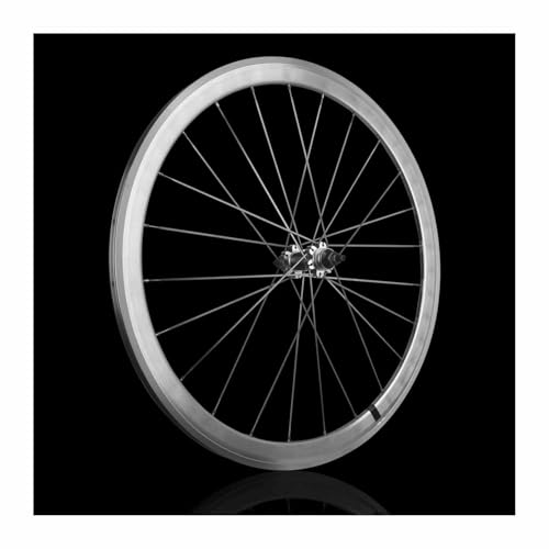 700C固定ギアレーシングフロントリアホイール40mmダブルウォールアルミ合金リム、Vブレーキ、100×9mmクイックリリース9.5×120MMソリッドアクスル、両面固定ギアハブホイールセット(R 9.5*120MM)