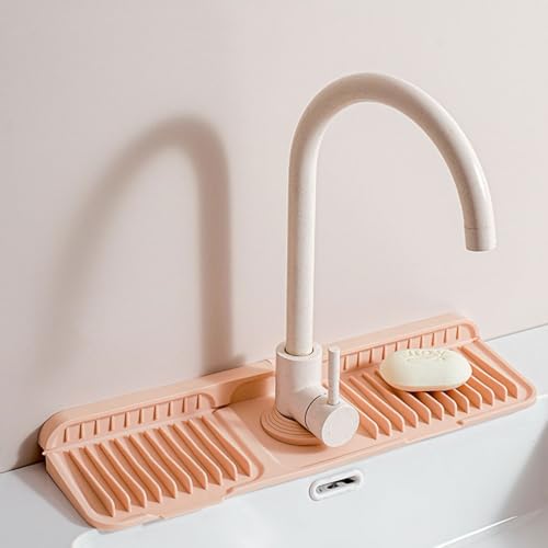 Tapis de robinet en silicone anti-gouttes et protection contre les éclaboussures pour évier de cuisine et salle de bain - Imperméable - Facile à nettoyer - Idéal pour un usage domestique
