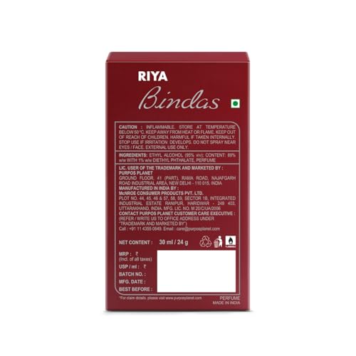 Image of Riya Bindas Maroon Perfume For Men | A Sensational Blend Of Aromatic & Mint | Long Lasting Fragrances 30 ml | Eau De Parfum