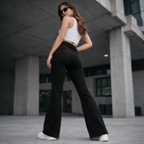 Image of THIRD QUADRANT Women's Wide Leg Fit Mid Rise Jeans || Bootcut Jeans || Wide Leg || Bell Bottom Jean