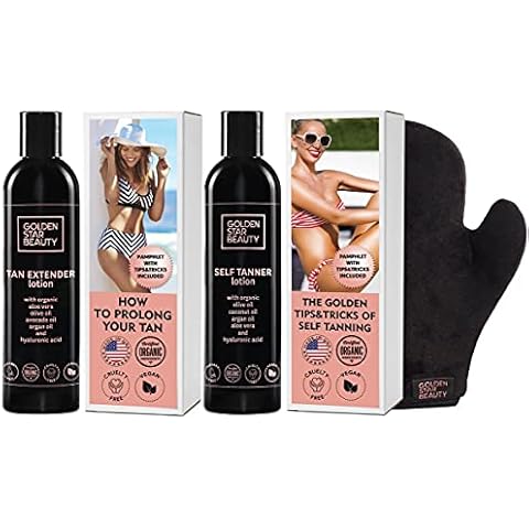 Self Tanner Lotion with Tanning Mitt & Tan Extender Daily Moisturiser for Beautiful and Long-lasting Sunless Tan Cover