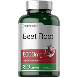 Horbäach Beet Root Powder Capsules 8000mg | 320 Pills | Non-GMO, Gluten Free Formula | High Potency Herbal Extract Supplement