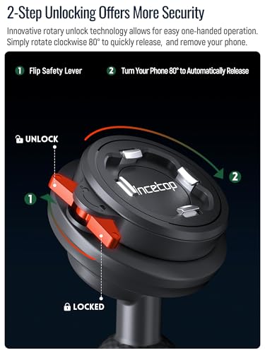 Image of sincetop Universal 1 inch Ball Motorcycle Phone Mount with Vibration Dampener Module,Quick Release Motor Bike /Mountain Bicycle /Road MTB Bike Smartphone Holder 【Double Socket Arm not Included】