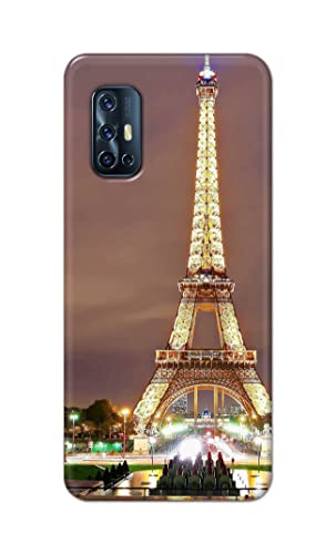 Image of PRINTFIDAA Lovers Famous Place Eiffel Tower in Paris Printed Designer Hard Case for Vivo V17 Back Cover -(e) RPM1009