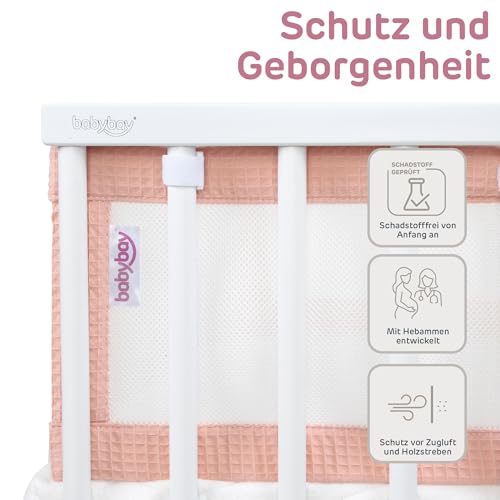 Tour de lit maille 3D babybay Comfort protection lit cododo rose