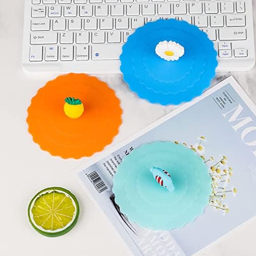 JETOHIX 8 pieces Silicone Glass Cup Covers 10cm/3.9inch Reusable Anti-dust Cup Covers Food-grade Silicone Drink Glass Cup Lids for Mug,Coffee,Beer Mug, Drinking Glasses,Cup Cover