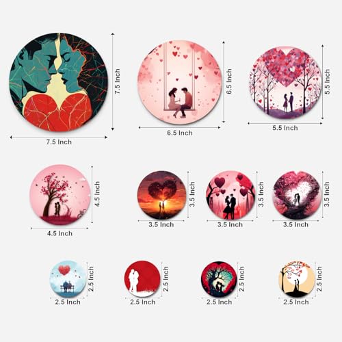 Image of RADIQORE Set of 11 Designer MDF Wooden Wall Hanging for Home Decoration | Office | Gift | Wall Decor Hanging Items | Wall Art | Living Room | Bedroom (love)