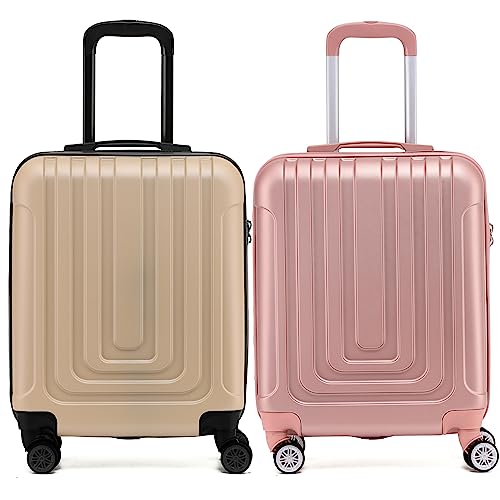 Flight Knight Premium Set of 2 Lightweight Cabin Suitcase - 8 Spinner Wheels - Built-in TSA Lock & USB Port - Luggage Approved for Over 100 Airlines Including Ryanair Priority - 55x40x20cm