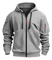Light Fleece Lining: The men's casual hooded pullover features a classic fit that ensures ample space in the shoulders and body, providing a comfortable and snug fit for all-day wear Two Pockets: The men's long-sleeve sweatshirt comes with a full-zip...