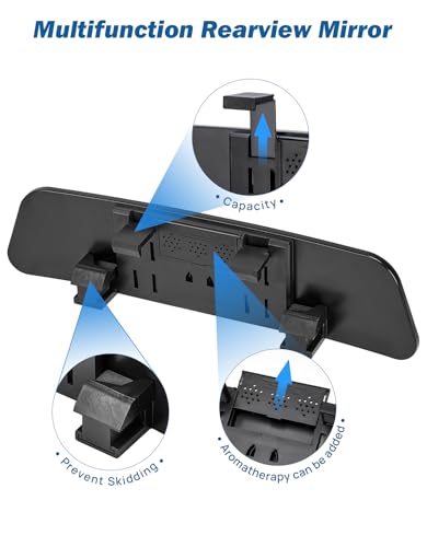 Image of JOYTUTUS Rear View Mirror compatible with Tesla Cybertruck, Wided Panoramic Convex Rearview Mirror, Interior Clip-on Wide Angle Rear View to Reduce Blind Spot Effectively