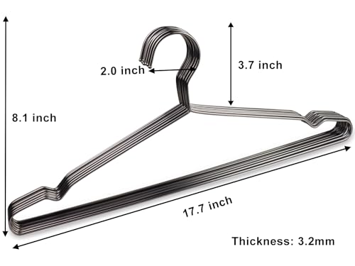 Metluck CLOTHES HANGERS Stainless Steel Strong Wire Metal Hangers Coat Hangers Standard Suit Hangers thumb #1