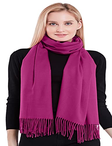CJ Apparel Fuchsia Purple 100% Cashmere Shawl Pashmina Scarf Wrap Stole Head Wrap Hand Made in Nepal New4