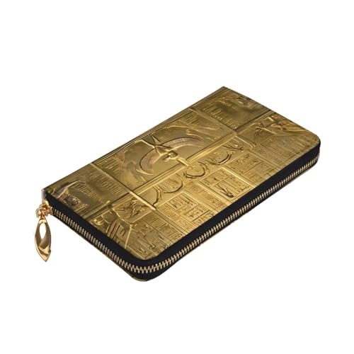Egypt Hieroglyphics Long Leather Wallet,Large Capacity Soft Pu Leather Purse For Women With Multiple Card Slots Phone Pocket And Zipper Coin Purse Stylish Phone Card Holder Clutch3