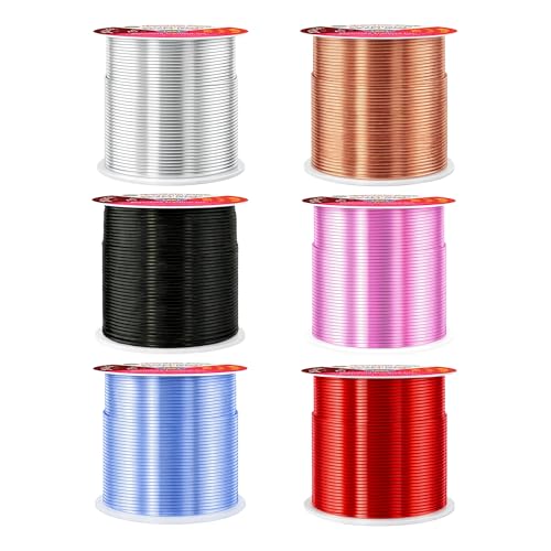 Image of Mandala Crafts 20 GA Red Copper Black Assorted Anodized Aluminum Craft Wire | 450 FT, Colored, Flexible, Bendable for Bonsai Armature Sculpting Wire Wrapping Jewelry Making, Weather & Tarnish Resistant