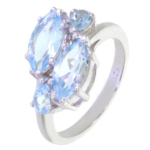 Bague en argent rhodié et pierre naturelle M57 l'élégance du style français