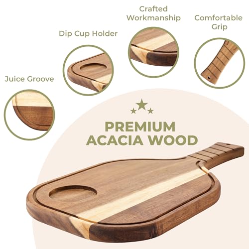 Tabla para choripán madera acacia con asa 42.9x21.3x1.9 cm miniatura 3